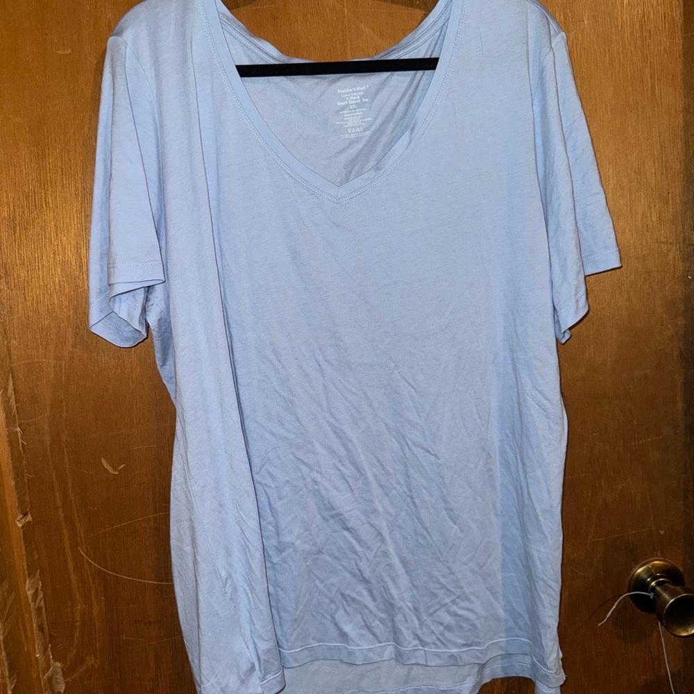 2 Casual Short Sleeve Tees with Soft Fabric One Blue, One Grey